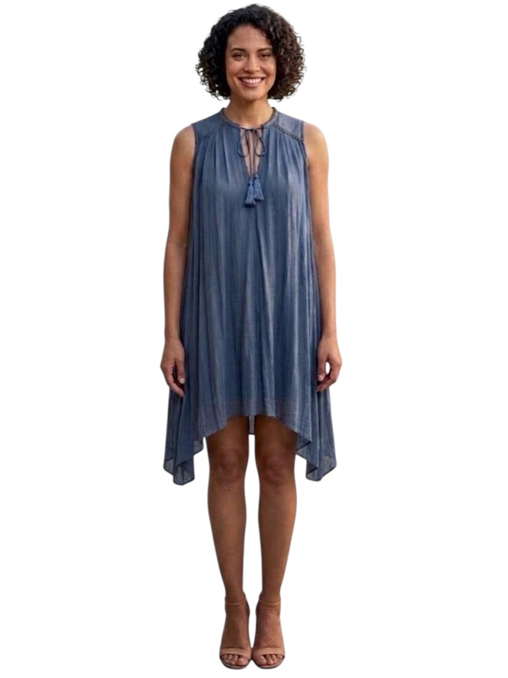 Laura Siegel Silk Sharkbite Hem Dress size S